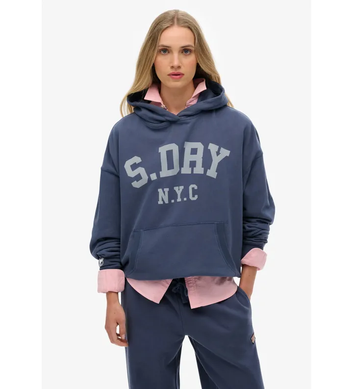 Superdry para mujer. W2012430A Sudadera Essential marino (14), Casual, Algodón