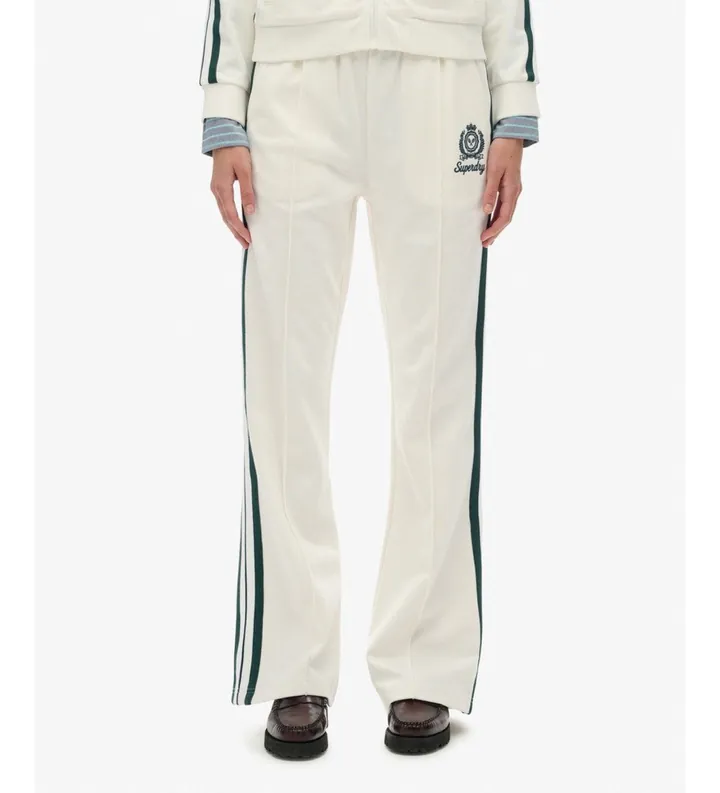 Superdry para mujer. W7011220A Pantalón Country Club Track blanco roto (L), Casual, Poliéster