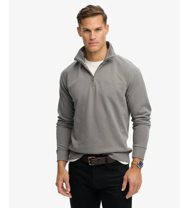 Superdry para hombre. M2014309A Jersey Essential Logo Raglan Henley gris (L), Casual, Algodón