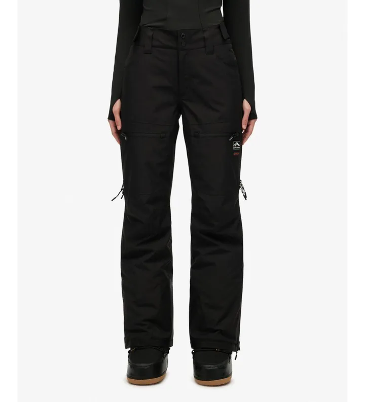 Superdry para mujer. WS110187A Pantalón Ski Ultimate negro (10 UK = S), Deportivo, Poliéster, Nieve