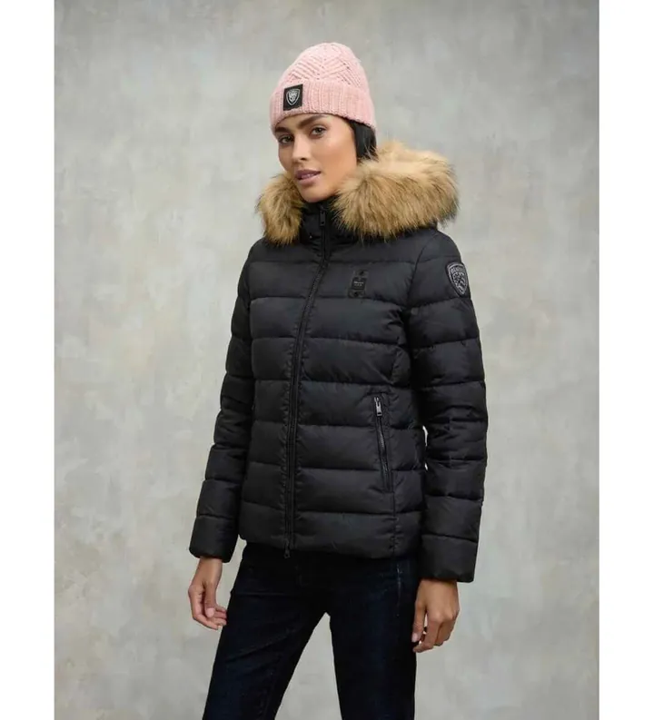 Blauer para mujer. 25WBLDC03099 Abrigo Arcadia negro (L), Casual, Poliéster, Manga larga