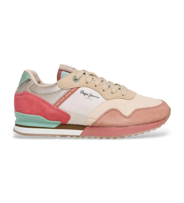 Pepe Jeans para mujer. PLS400024 Zapatillas London Sea multicolor (36), Plano, Cordones, Casual