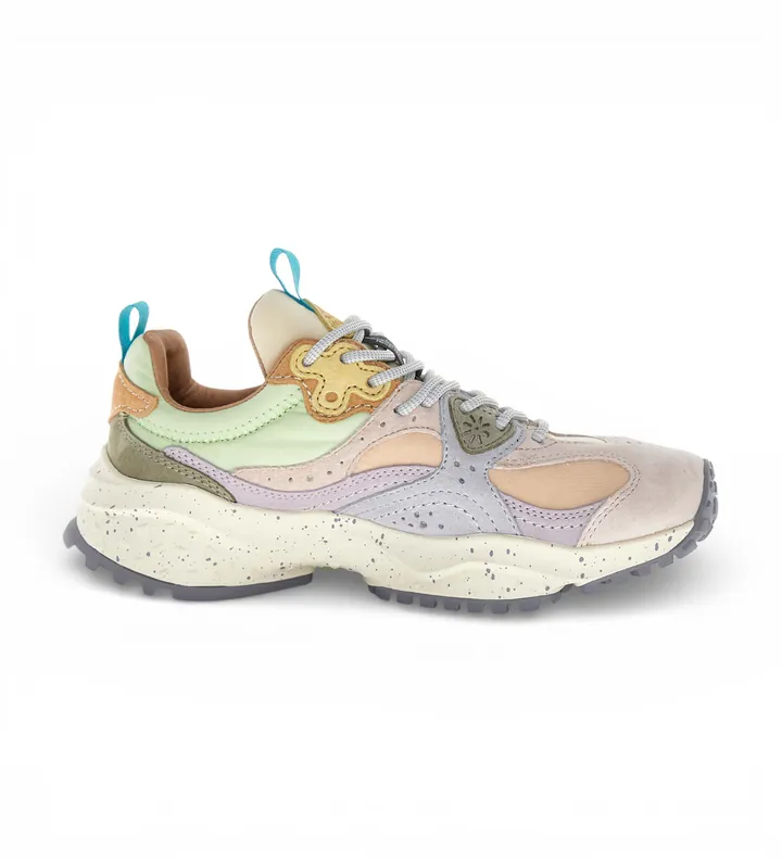 Flower Mountain para mujer. 2019499 Zapatillas de Piel Wave multicolor (36), Plano, Cordones, Casual