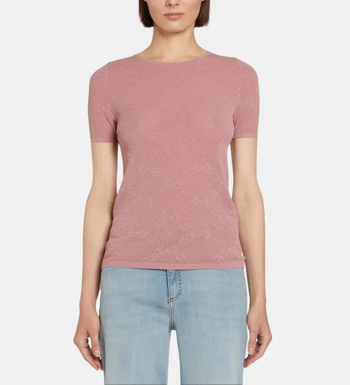 Marella para mujer. 2613361174200 Camiseta Mlsgamma rosa (L), Casual, Viscosa, Manga corta
