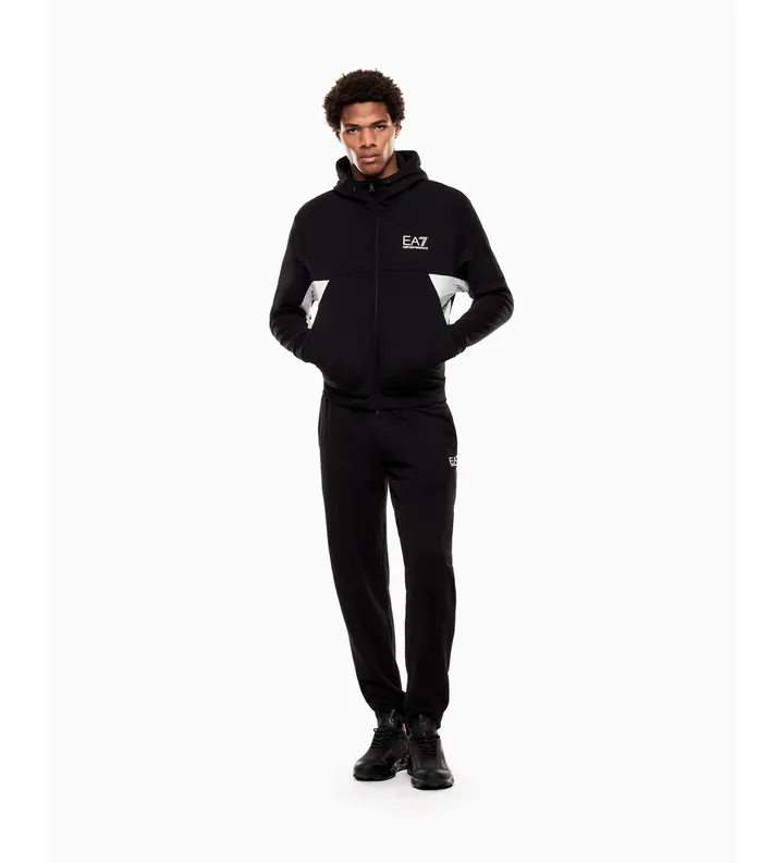 EA7 para hombre. 7M001611_AF12451 Chándal Summer Block negro (L), Casual, Algodón, Manga larga