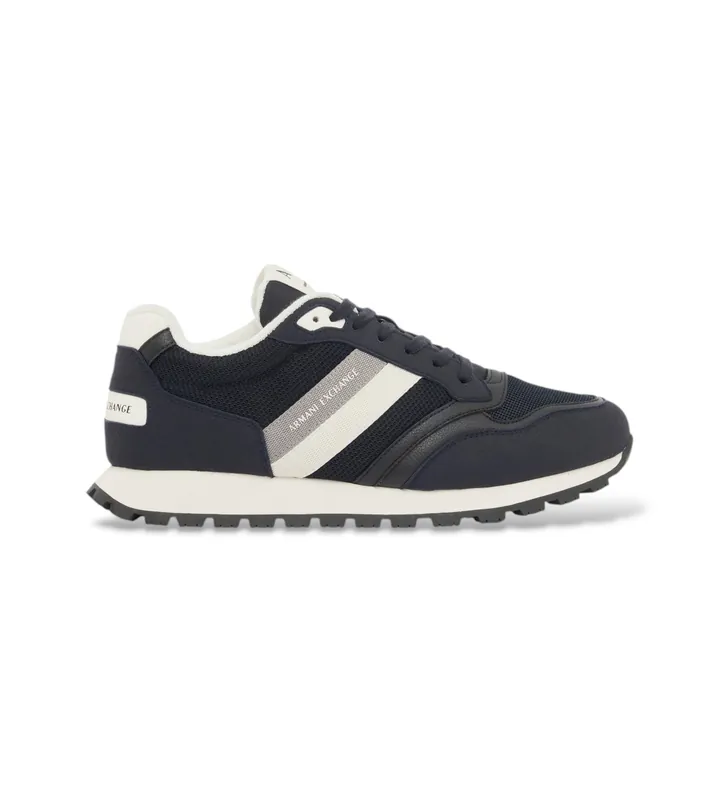 A|X Armani Exchange para hombre. XM002690AF22926MB583 Zapatillas Casual pro azul marino (39), Tela, Plano, Cordones, Deportivo