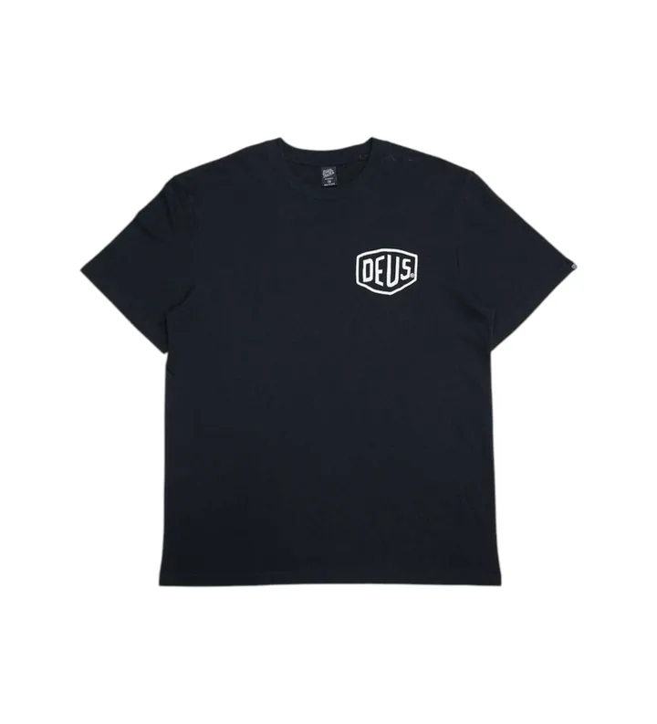 Deus Ex Machina para hombre. D261MTS146 Camiseta Frontage negro (XXL), Casual, Algodón, Manga corta