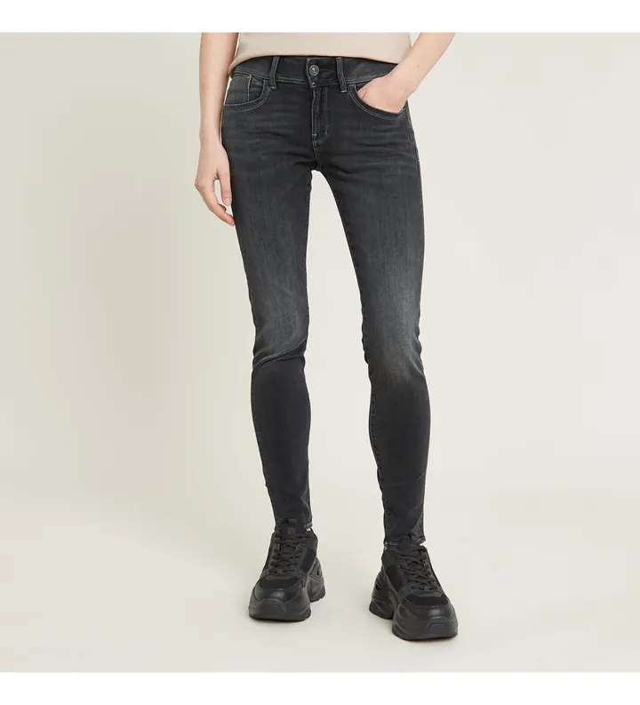 G-Star para mujer. D25522-D837-C239 Jeans Lynn Mid Skinny negro (29/34), Casual, Algodón, Denim