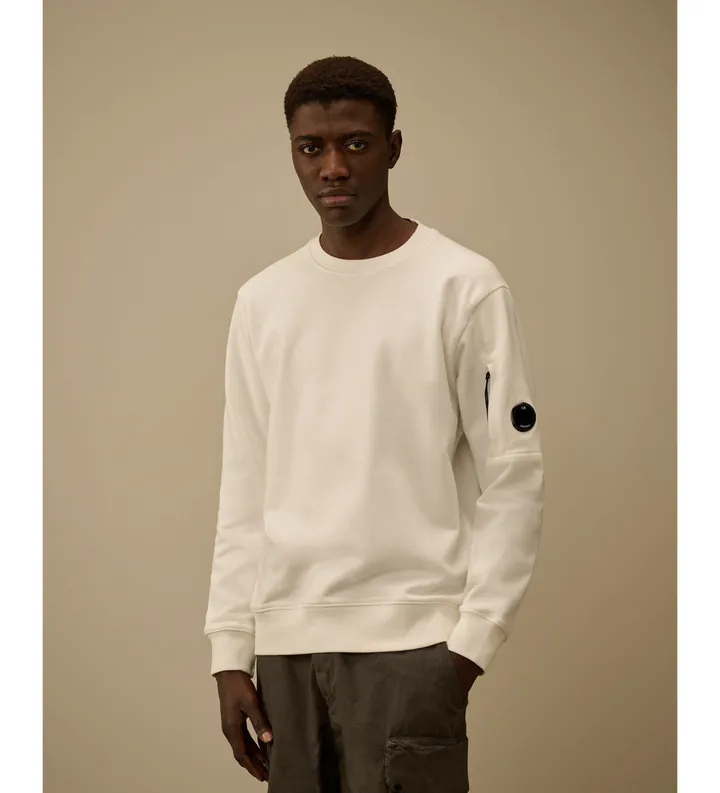 C.P. Company para hombre. RCCMSS713A005086W Sudadera Diagonal Raiser Lens blanco roto (L), Casual, Algodón