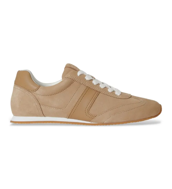 Lauren Ralph Lauren para mujer. 802P15837001 Zapatillas Dani de ante y piel beige (36), Plano, Cordones, Casual