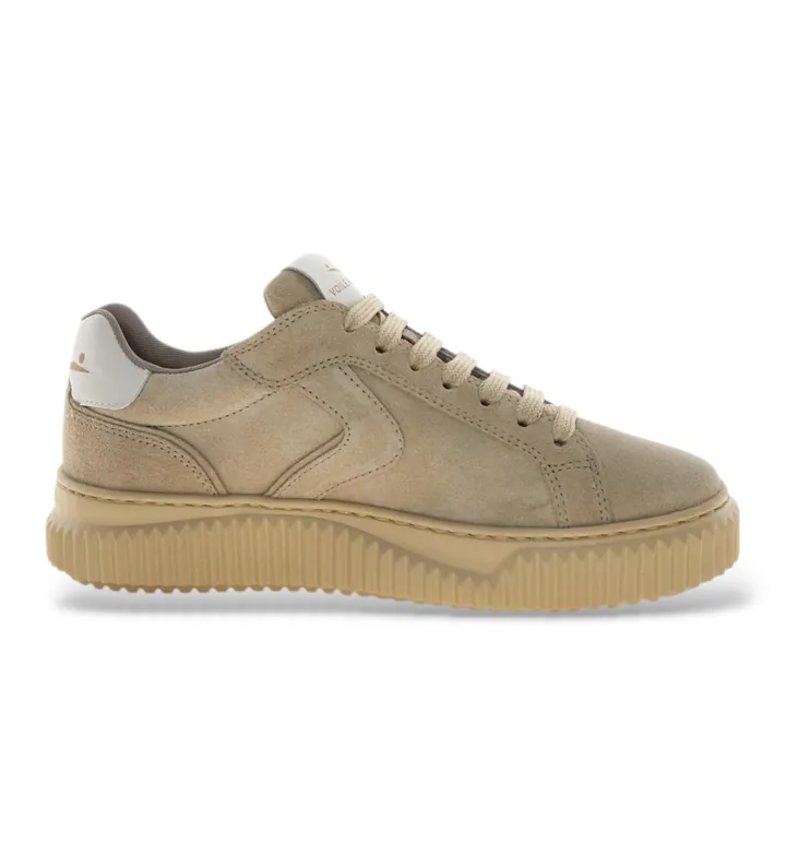 Voile blanche para mujer. 2017542 Zapatillas de Piel Lipari beige (36), Plano, Cordones, Casual