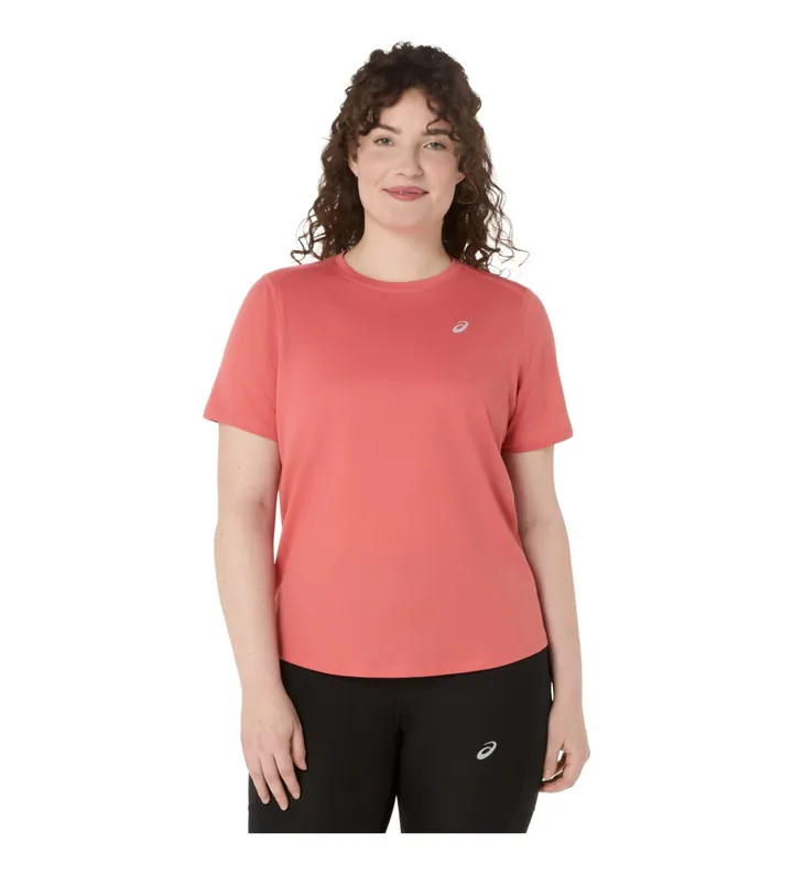 Asics para mujer. 2012D170 Camiseta Core SS rosa (L), Casual, Deportivo, Manga corta, Poliéster Reciclado