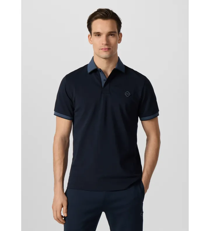 Hackett London para hombre. HM5600189 Polo Hs Two Tone marino (L), Casual, Algodón, Manga corta