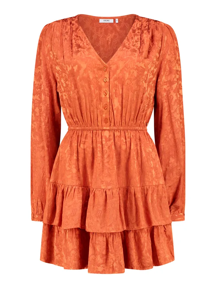 Shiwi Vestido camisero 'Tarija' naranja / naranja oscuro