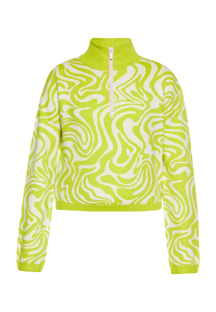 swirly Jersey kiwi / blanco lana