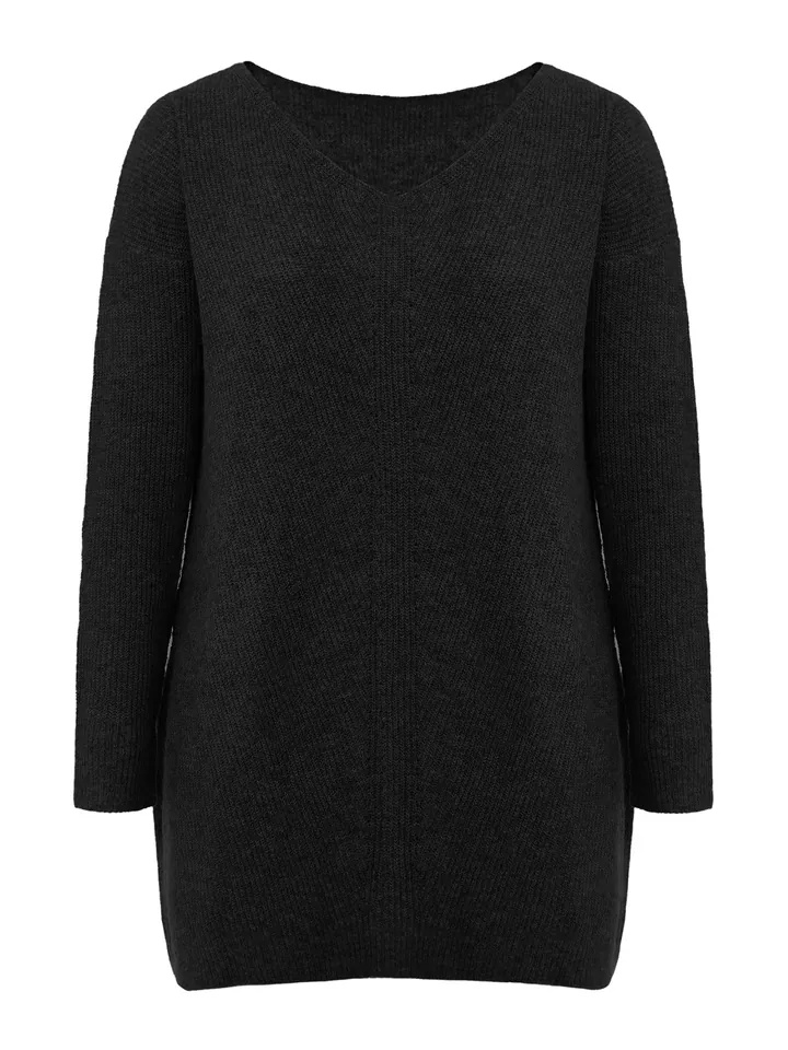 Imily Bela Vestido de punto negro moteado
