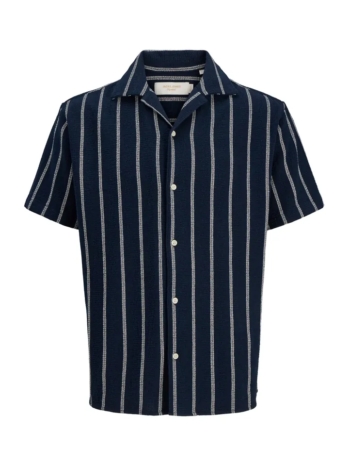 JACK & JONES Camisa 'JORCOBA' azul noche / blanco