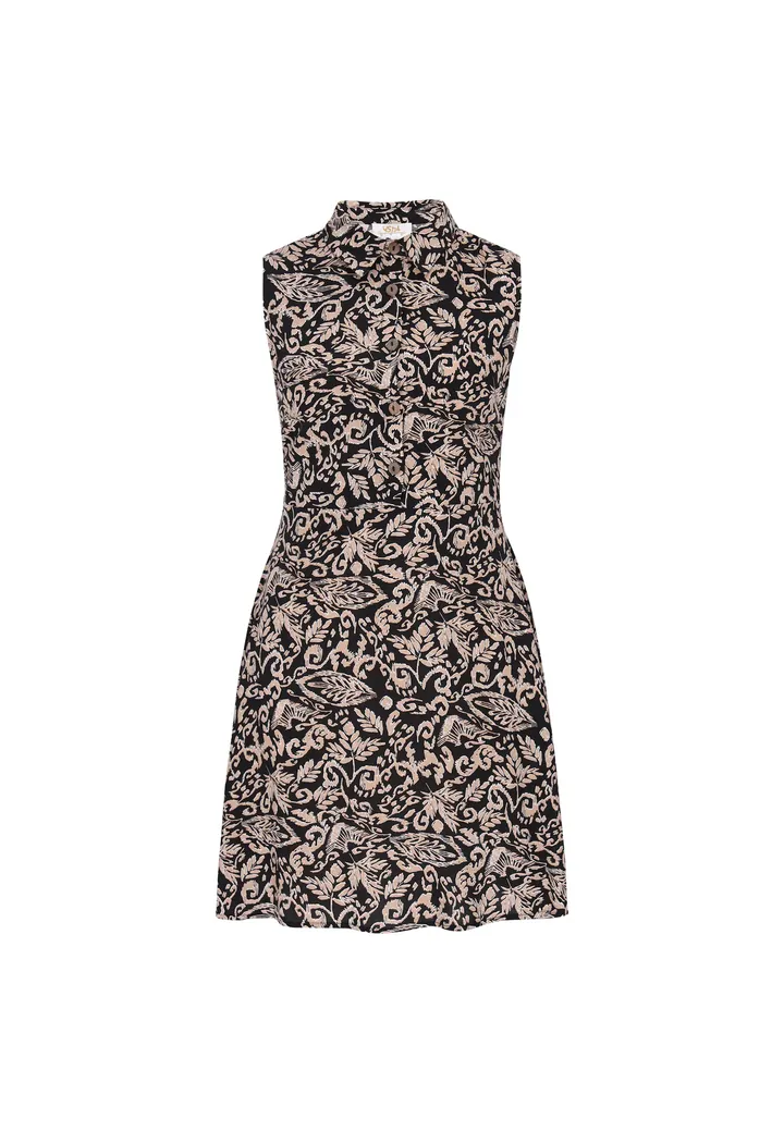 usha FESTIVAL Vestido beige / negro