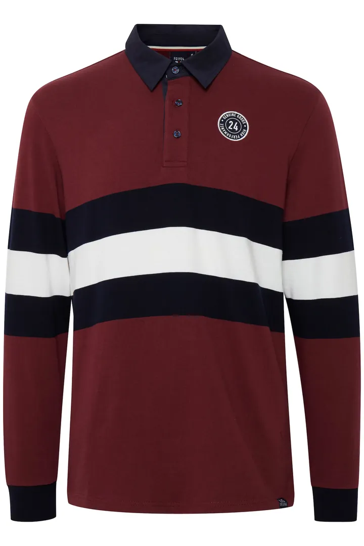 FQ1924 Camiseta 'MIKKAEL' azul / rojo cereza / blanco