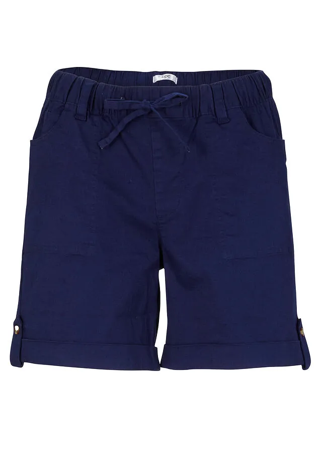 Bermudas de mezcla de algodón con cinturilla elástica