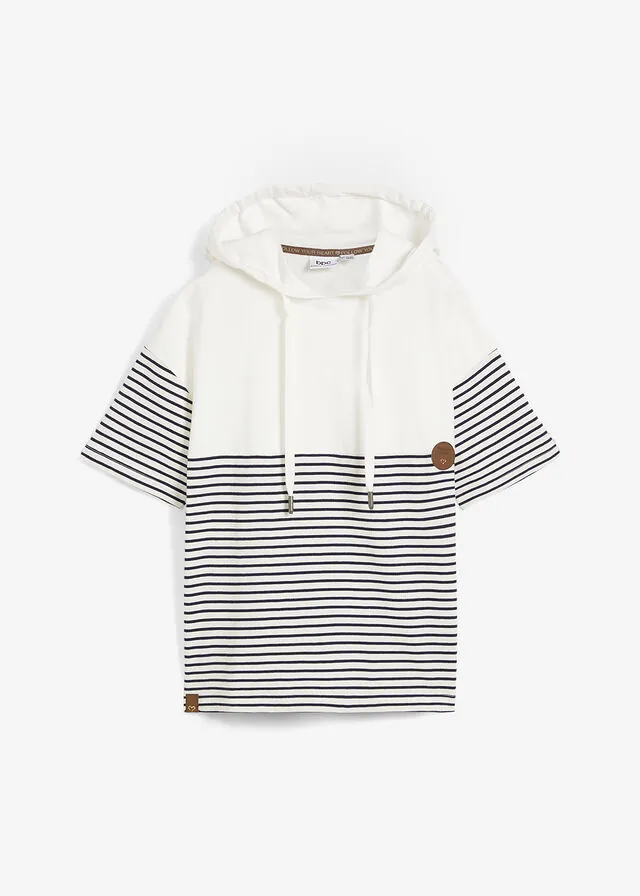 Sudadera con capucha de manga corta de algodón orgánico puro