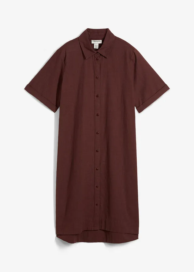 Vestido camisero de algodón puro