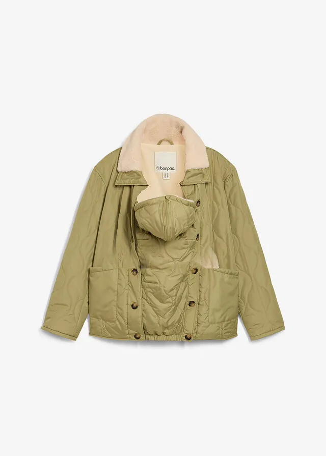 Chaqueta premamá ligera 3 en 1 con forro polar e inserto de porteo