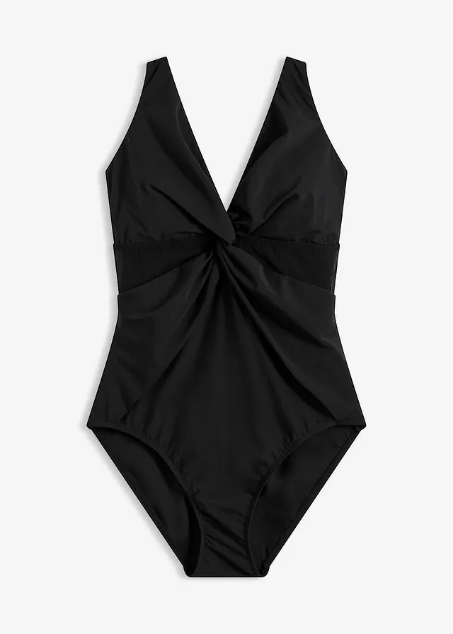 Bañador con efecto moldeador ligero y malla transparente