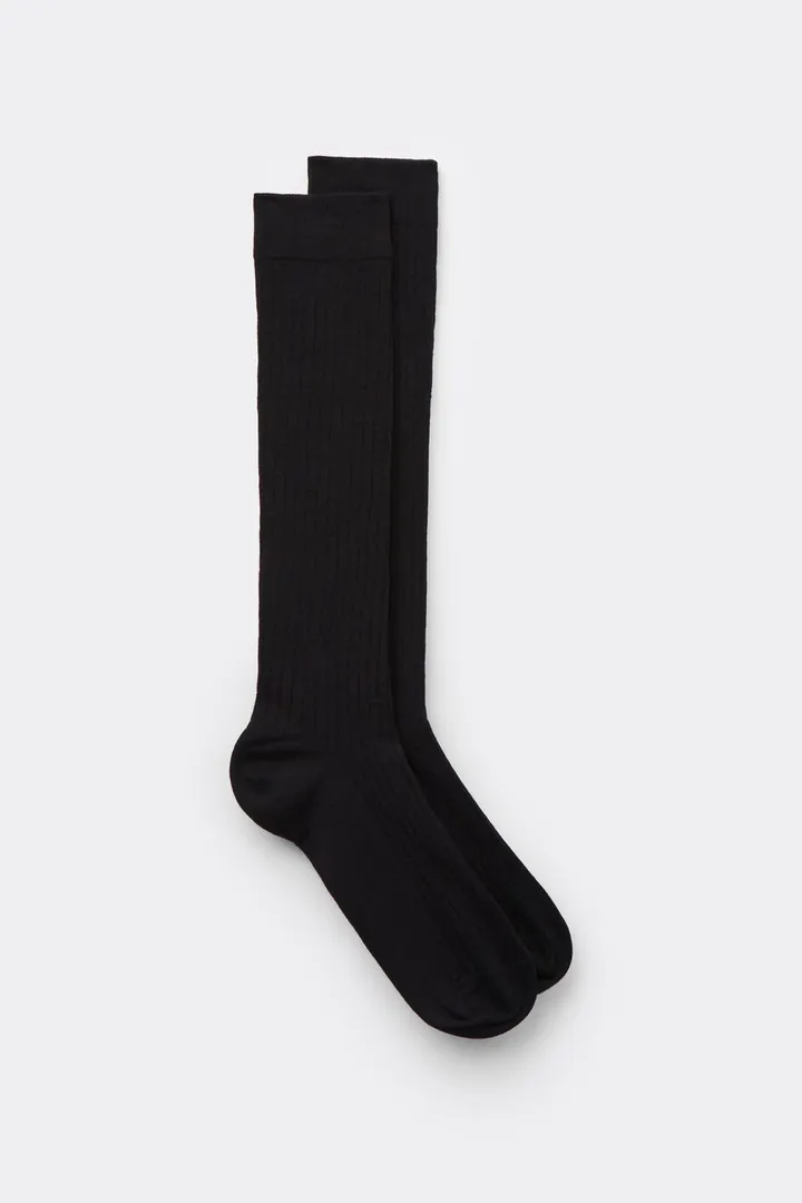 Intimissimi Calcetines Largos Algodón Soft Canalé Hombre Azul Tamaño 40-41