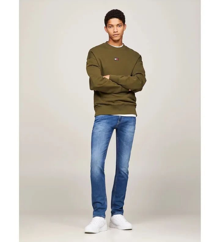 Tommy Jeans para hombre. DM0DM09549 Jeans Scanton desteñidos de corte ajustado azul (27/32), Casual, Algodón, Elastano