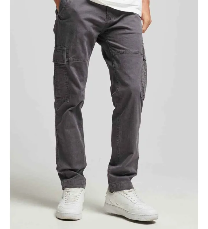Superdry para hombre. M7011014A Pantalón cargo Core gris (29/32), Casual, Algodón