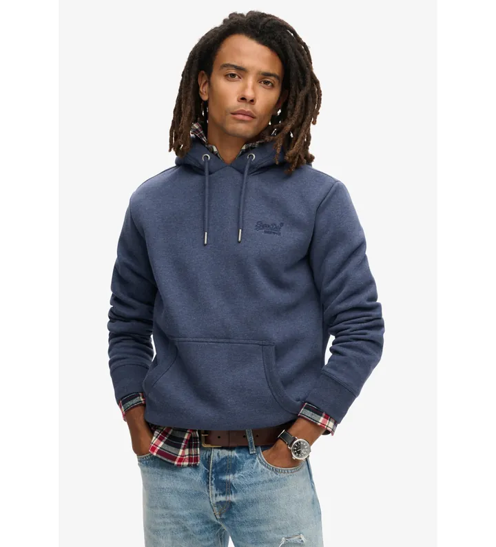 Superdry para hombre. M2013110A Sudadera Essential Logo marino (S), Casual, Algodón, Sostenible