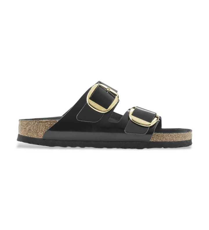 Birkenstock para mujer. 1021476 Sandalias de Piel Arizona Big Buckle (Ajuste Estrecho) negro (38), Plano, Ninguno, Casual