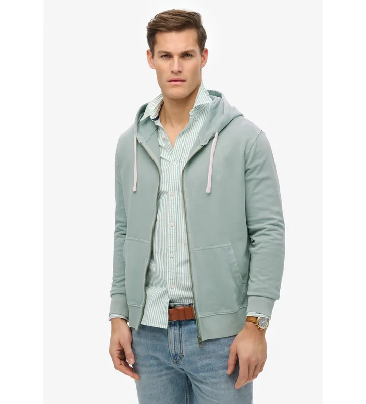 Superdry para hombre. M2014170A Sudadera con capucha clásica Essential azul (L), Casual, Algodón
