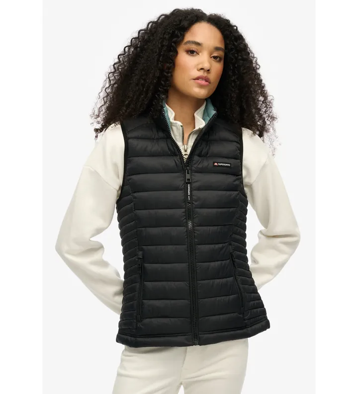 Superdry para mujer. W5011892A Caleco Fuji Lite negro (L), Casual, Sostenible, Nylon reciclado
