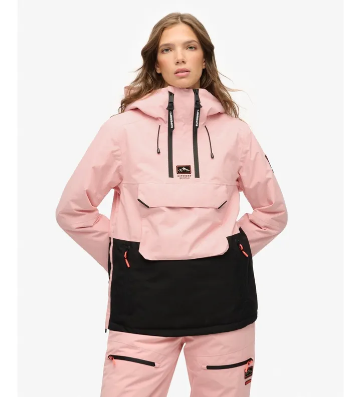 Superdry para mujer. WS110182A Chaqueta Ski rosa (M), Casual, Poliéster