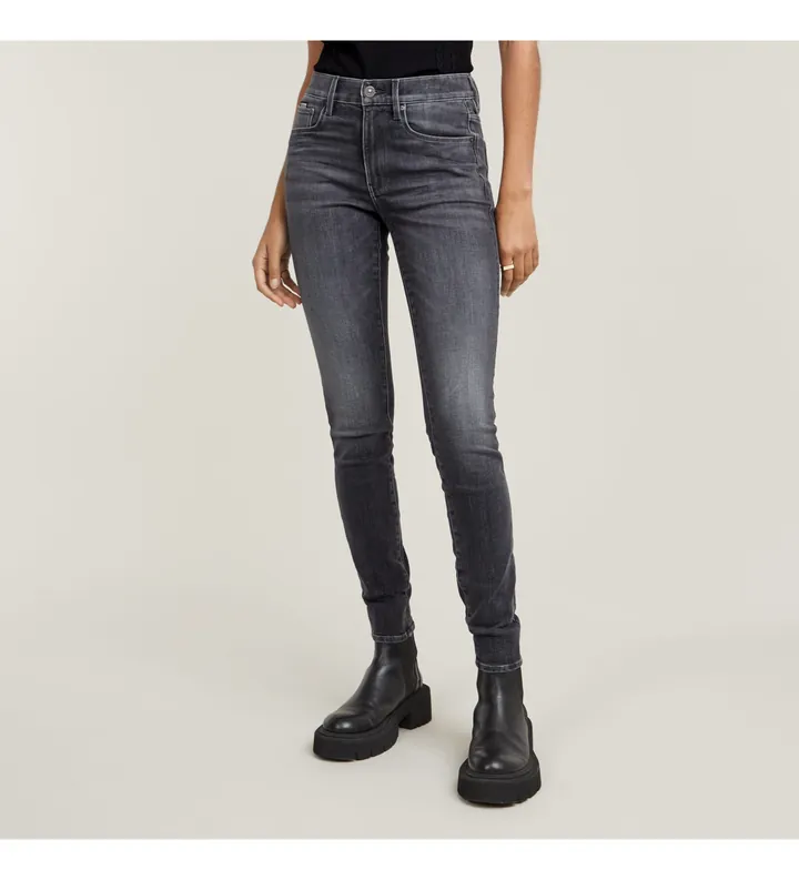 G-Star para mujer. D05175-A634-C239 Jeans 3301 Skinny gris (25/30), Casual, Denim, Sostenible, Algodón Reciclado