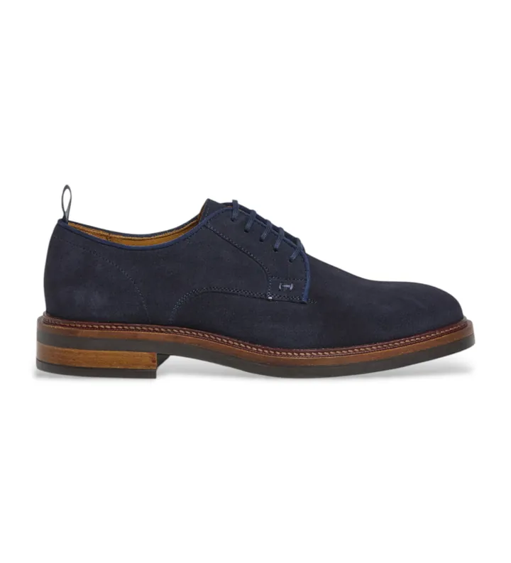Hackett London para hombre. HMS21487 Zapatos de Piel Egmont Fine marino (40), Plano, Cordones, Casual, Fiesta, Clásico