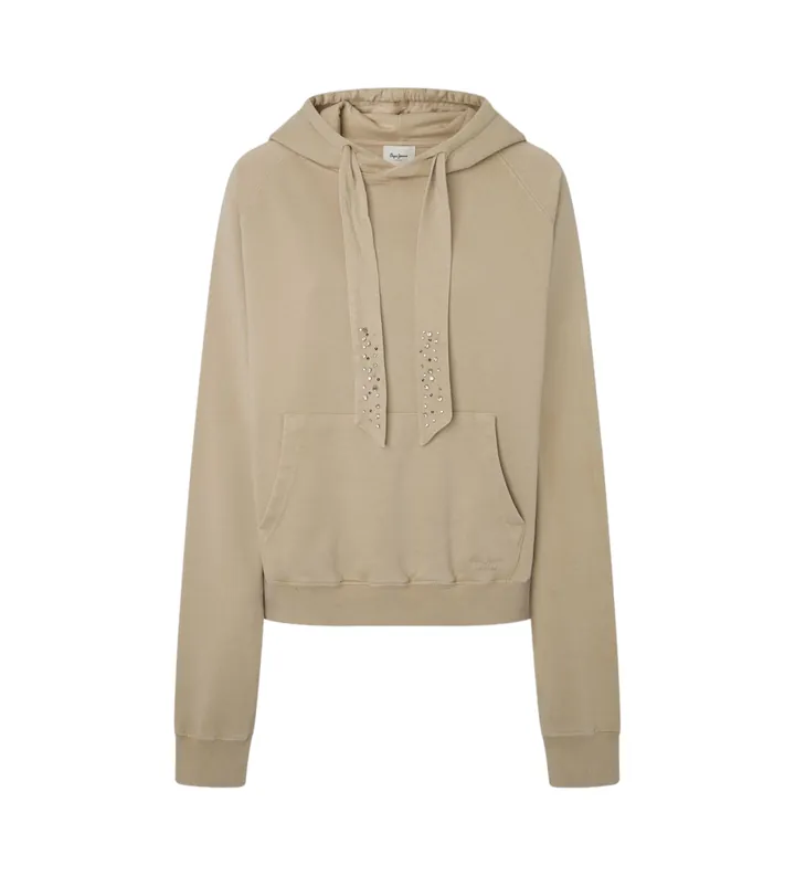 Pepe Jeans para mujer. PL581451 Sudadera Falista Beige (XS), Casual, Algodón Orgánico, Sostenible