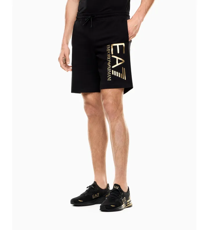 EA7 para hombre. 7M001414_AF22266 Pantalones Cortos Core Identity Negro (L), Casual, Deportivo, Algodón, Sportswear, Multideporte