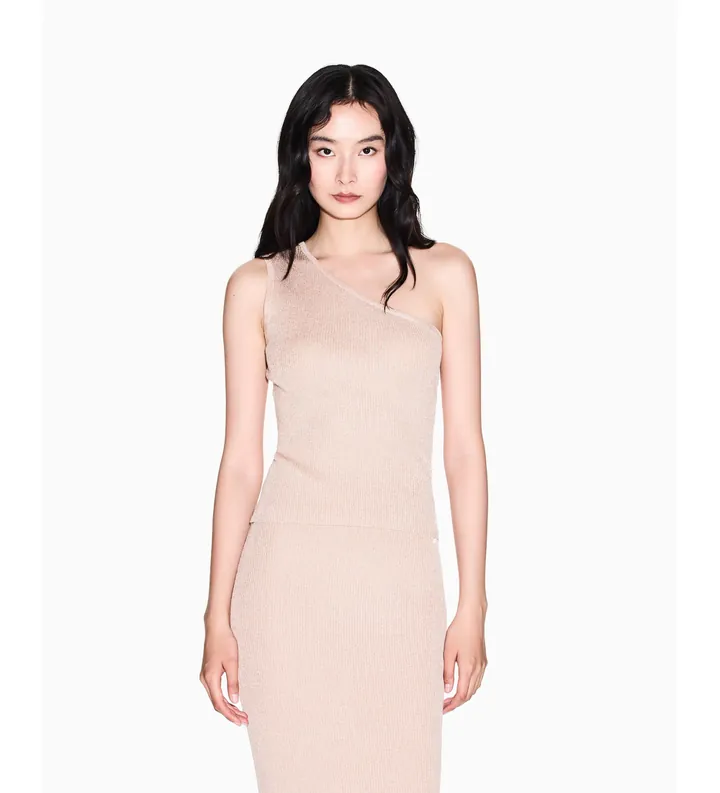 A|X Armani Exchange para mujer. XW001881AF11957M4014 Top Textura nude (L), Casual, Fiesta, Viscosa, Sin mangas / Tirantes