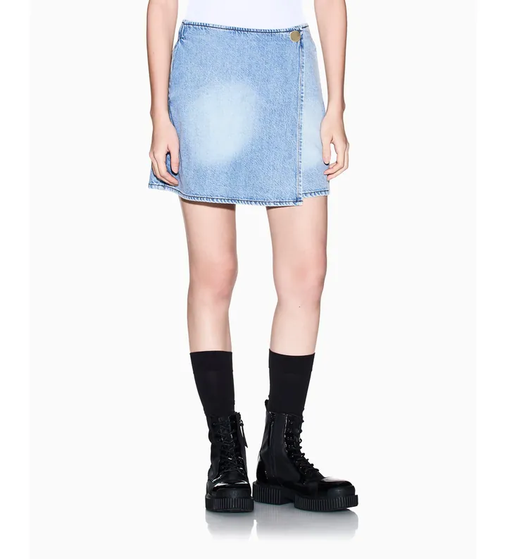 A|X Armani Exchange para mujer. XW002265AF21338MB001 Shorts de lyocell azul (M), Casual, Algodón, Denim