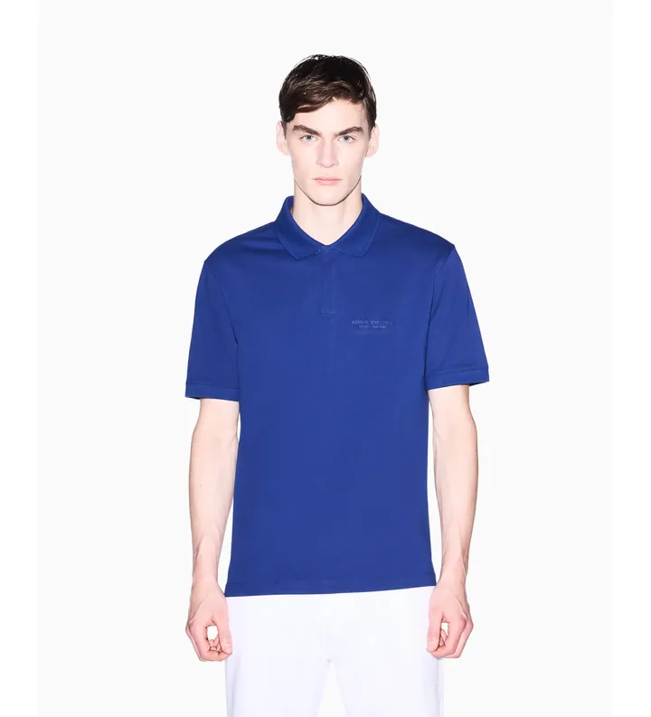 A|X Armani Exchange para hombre. XM001286AF10366UB131 Polo Post azul (L), Casual, Algodón, Manga corta