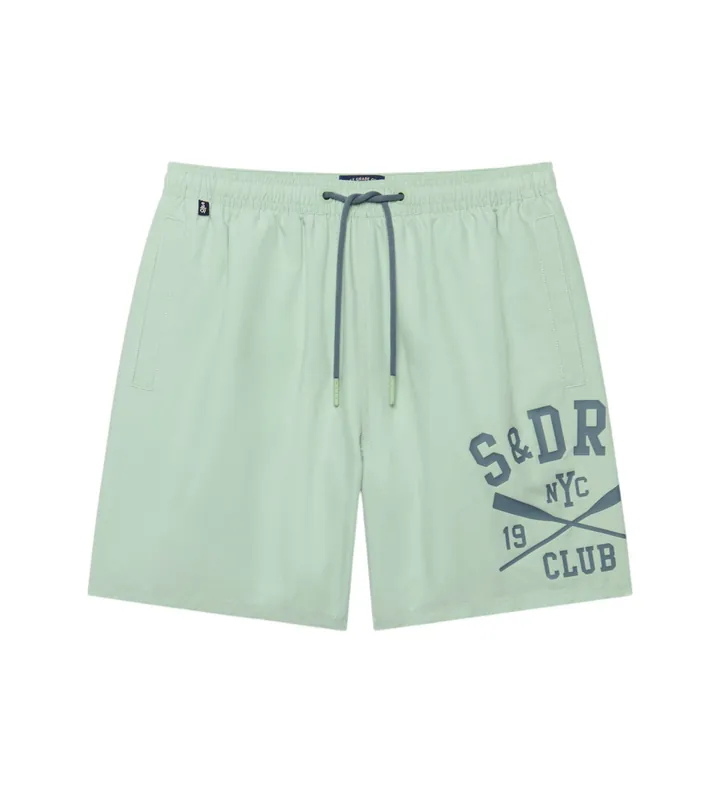 Superdry para hombre. M3010265A Bañador Printed Logo 16 verde (L), Beachwear, Poliéster Reciclado