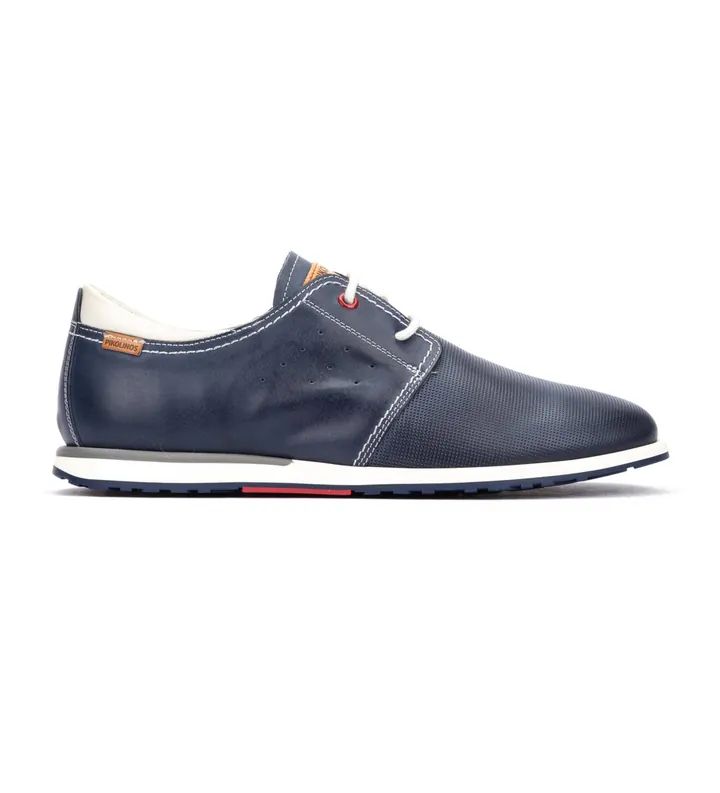Pikolinos para hombre. M8W-6429 Zapatos de Piel Saler marino (39), Azul, Plano, 1 a 3cm, Cordones, Casual, Clásico