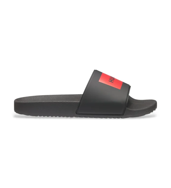 HUGO para hombre. 50548061 Chanclas con logo en la tira negro (39), Plano, Ninguno, Beachwear