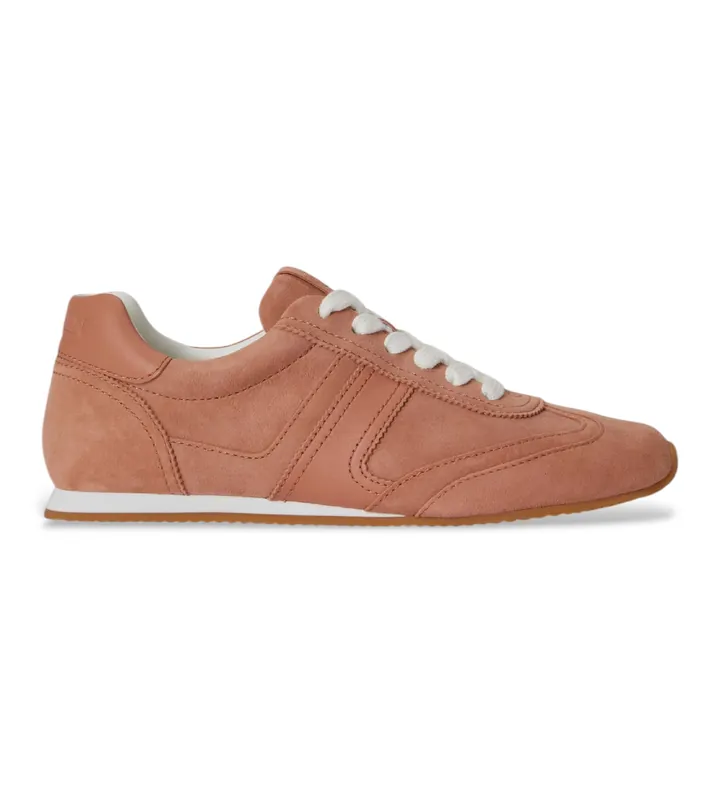 Lauren Ralph Lauren para mujer. 802P15837002 Zapatillas Dani de ante y piel marrón rojizo (36), Plano, Cordones, Casual