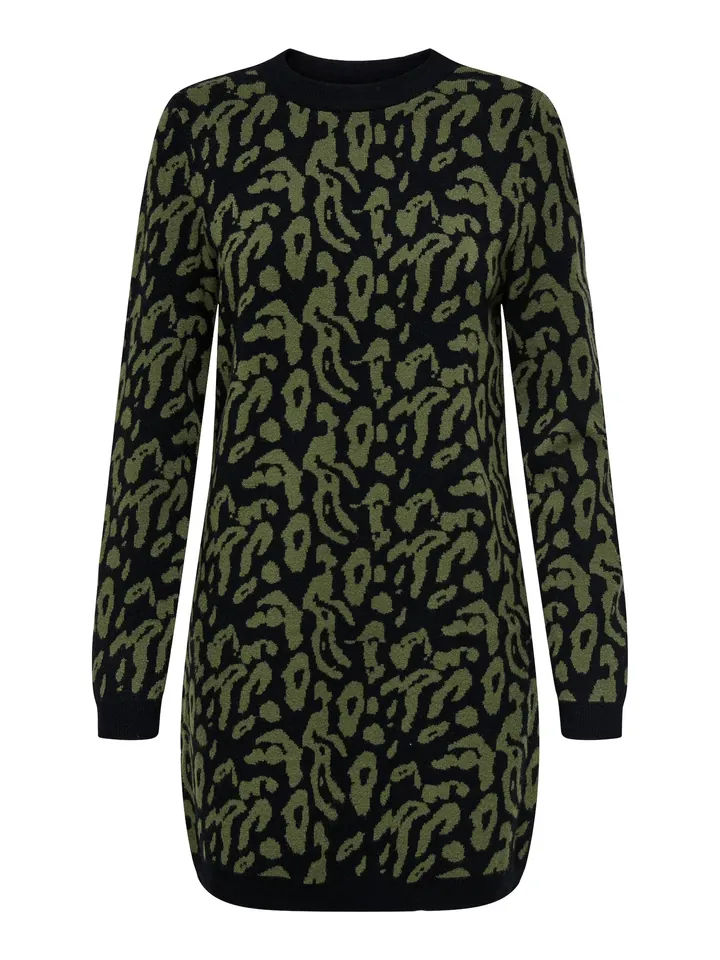 ONLY Vestido de punto 'ONLJENNI' oliva / negro