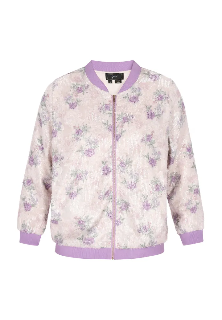 faina Chaqueta de entretiempo 'Fashion Look' verde claro / lila / offwhite
