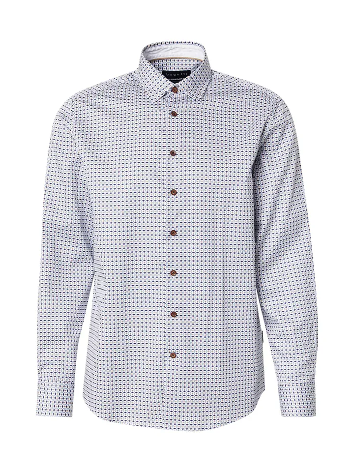 bugatti Camisa navy / azul claro / blanco